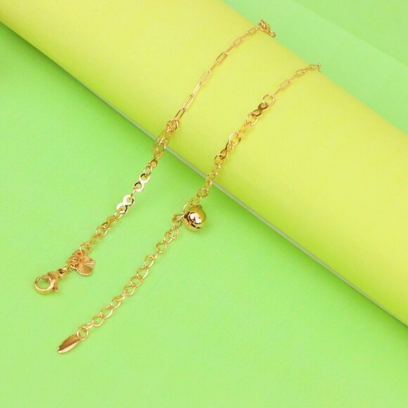 "Charming Rose Gold Anklet with Star & Circle Charms, XPAL1072 - Picture 9 of 12
